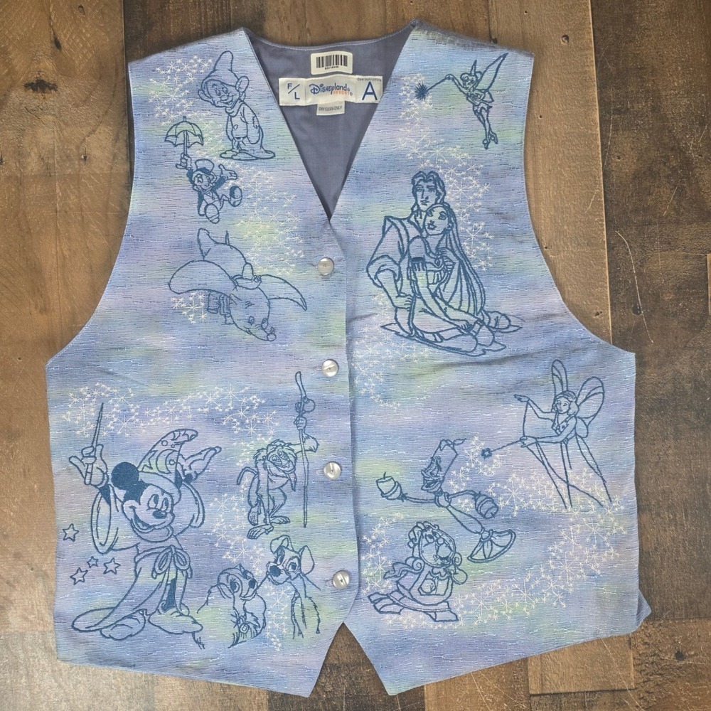 Disney Animation Academy California Adventure Cast Member Embroidered Vest Rare‎